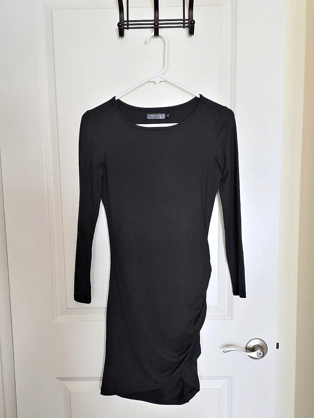 Andere Art Women's Ruched Black Mini Dress Size XS Like New